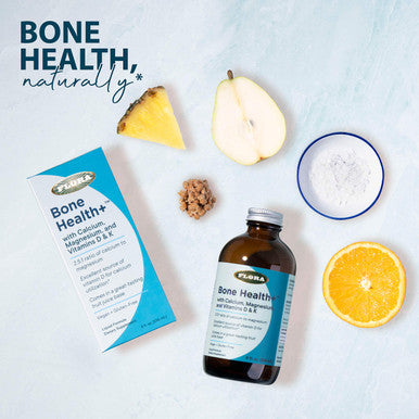 Flora Bone Health with Calcium Magnesium and Vitamins D K 2.51 Ratio of Calcium to Magnesium Vegan GlutenFree Fruit Juice Base 8fl. oz. Glass Bottle
