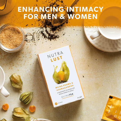 Nutra Tea NutraLust - Helping To Improve Passion & Stamina - Containing Ashwagandha Muira Puama and Ginseng - 40 Enveloped Tea Bags - by NutraTea - Herbal Tea - (2 Pack)