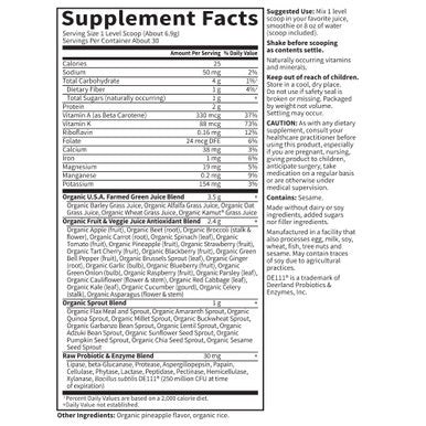 Garden of Life Super Greens Powder Smoothie & Mix Probiotics & Digestive Enzymes For Digestive Health Organic Superfoods Nutrition Fruit And Vegetables For Women & Men Energy Original 60 Servings