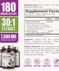 Biophix Milk Thistle Usda Organic 30:1 Extract 7500 Mg With Piperine 180 Veggie Capsules - Healthy Liver Support - Antioxidant Formula - Detoxification Support