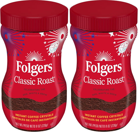 Folgers Instant Coffee Crystals, Classic Roast, 24 Ounces