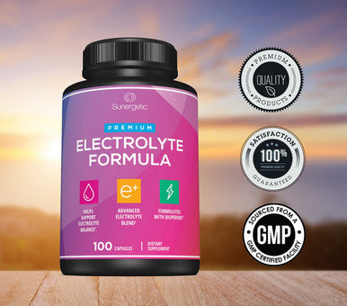 Sunergetic Premium Electrolyte Capsules Support for Keto Low Carb Rehydration and Recovery Electrolyte Replacement Tablets Includes Electrolyte Salts Magnesium Sodium Potassium 100 Capsules