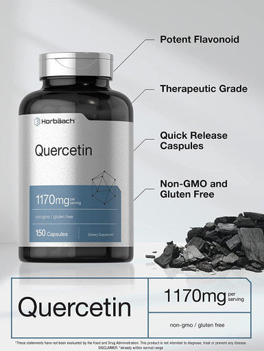 Quercetin Capsules | 1170mg | 150 Count | Non-GMO, Gluten Free Supplement | High Potency Formula | by Horbaach