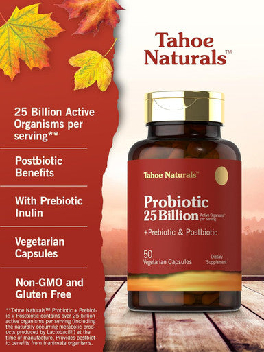Carlyle Prebiotic Probiotic & Postbiotic | 25 Billion CFU | 50 Powder Pills | Men and Women's Digestive Health | Vegetarian and Non-GMO Supplement