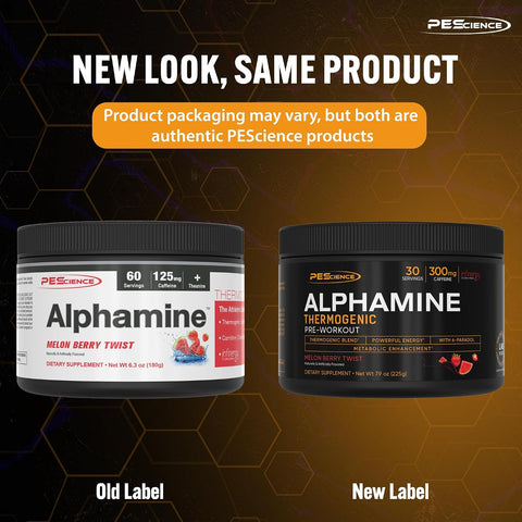 Pescience Alphamine Thermogenic Pre Workout Fat Burner Pre Workout Energy Powder With L-Carnitine Sour Green Apple 60 Scoops