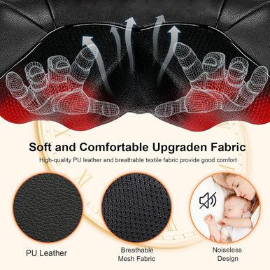 Neck Massager For Pain Relief Deep Tissue - Back Massager Deep Tissue Kneading Massager With Heat,Electric 4D Massage Pillow,Shiatsu Back And Neck Massager(Not Cordless)