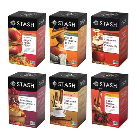Stash Tea Relax and Unwind Tea Sampler - Assorted Specialty Tea Gift Set, Calming Herbal Teas to Support Relaxation, 7 Flavors, 35 Tea Bags