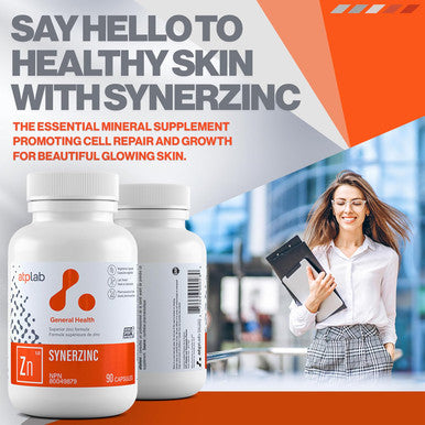 Atp Lab Synerzinc 90 Caps - Vegan Zinc Supplement For Men And Women - Zinc Mineral Supplements - Healthy Skin - Zinc Vitamins For Adults