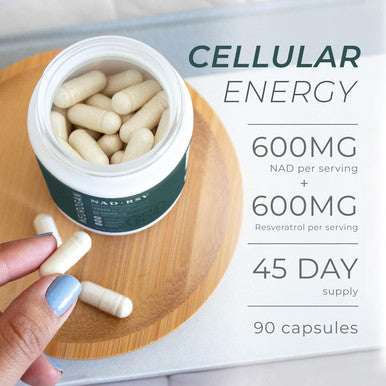 Neurogan Nad+ With Resveratrol Capsules 1:1 Ratio 1200 Mg - 90 Count Cellular Health, Immune Function, Energy Supplements, Promotes Healthy Aging Adenine Dinucleotide For Vitality