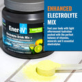 Ener-Iv Electrolyte Hydration & Energy Drink Mix Potassium Zinc & Vitamin C Electrolytes Powder - Muscle Recovery & Immunity Sports Drinks For Women & Men, Low Sugar Non-Gmo - Lemon Lime - 45 Servings