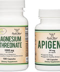 Magnesium LThreonate 100 Count and Apigenin 120 Count Sleep Health Bundle