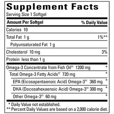 Nature Made Burp Less Omega 3 Fish Oil 1200 mg 120 Softgels