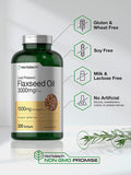 Flaxseed Oil Softgels 3000mg | 300 Count | High Potency | with Omega 3 6 9 | Non-GMO, Gluten Free | Cold Pressed Flax Seed | by Horbaach