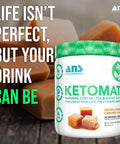 ANS Performance Ketomate Coffee Creamer With MCT Oil Powder, Delicious, Sugar Free Creamer For Coffee, Tea & Shakes, Perfect Keto Energy Powder, Milk Substitute, 20 Servings, 15oz, Salted Caramel