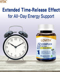 Lovita Timed-Release B Complex For Men 8-Hour Energy & Nutrient Metabolism Support With 10 Vitamin Bs, Vegetarian Tablets (60 Count)