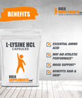BulkSupplements.com L-Lysine HCL L-Lysine for Cats Immune Support Formula L Lysine Powder Lysine Powder for Cats (100 Gelatin Capsules)