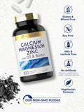 Carlyle Calcium Magnesium Zinc with Vitamin D3 and Boron | 300 Caplets | Vegetarian Non-GMO Supplement