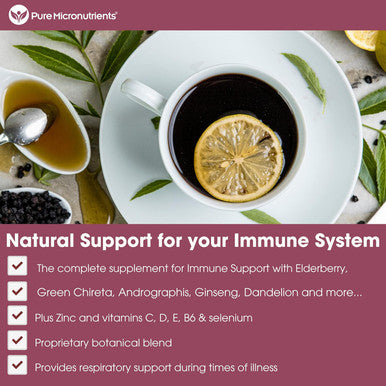 Pure Micronutrients Immunity Booster Vitamins - Zinc, Elderberry, Andrographis, Vitamin C, B6, D & E Multivitamin For Immune Support - Powerful Antioxidant - Body Defence Supplement - 60 Cap