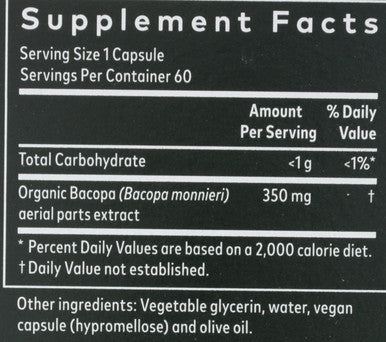 Gaia Herbs Bacopa - Brain and Cognitive Support Herbal Supplement - Made with Bacopa (Bacopa Monnieri) to Help Support a Thriving Mind - 60 Vegan Liquid Phyto-Capsules (Up to 60-Day Supply)