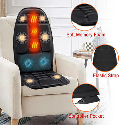 Back Massager With Heat For Pain Relief Deep Tissue, Portable Massage Chair Cushion And Seat Pad For Office/Home Gifts For Men & Women