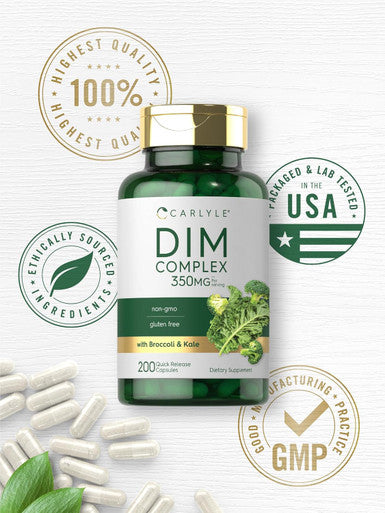 Carlyle DIM Supplement | 350mg | 200 Count | Vegetarian Non-GMO & Gluten Complex