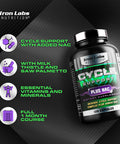 Iron Labs Nutrition : Cycle Support Plus Nac (N-Acetyl-L-Cysteine) - On Cycle Support Supplements For Men - With N Acetyl L Cysteine, Milk Thistle, Hawthorne Berry And More (120 Capsules)