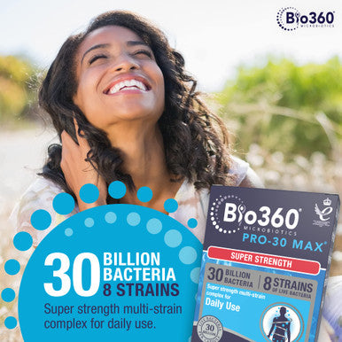 Bio360 Pro-30 MAX (30 Billion Bacteria)|from Natures Aid | 30 Capsules