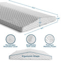 Comfilife Lumbar Support Pillow For Sleeping Memory Foam Pillow For Back Pain Relief - Side Back And Stomach Sleepers- Triangle Wedge Pillow - Bed Rest Pillow - Medium-Soft (White Standard)