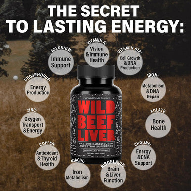 Wild Foods Beef Liver Capsules - Grass-Fed & Pasture-Raised 3000Mg Ancestral Supplement For Natural Energy & Immune Support Organ Supplement For Men & Women Keto, Paleo, Carnivore (120 Softgels)