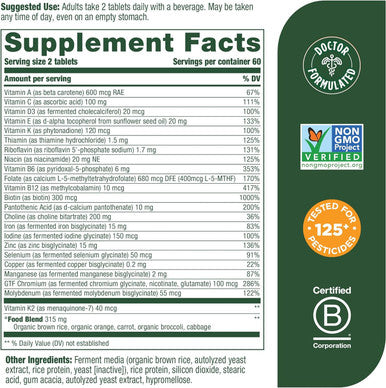 MegaFood Women'S Advanced Multivitamin For Women - Doctor-Formulated With Iron Choline Vitamin D Vitamin C & Zinc - Brain Health - Immune Support - Non-Gmo - Vegetarian - 120 Tabs (60 Servings)