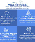 Multivitamin For Men - Daily Mens Multivitamins & Multiminerals Supplement For Vitality, Focus, & Performance, Mens Multi Vitamins A, C, D, E & B12, Zinc, Calcium, Magnesium & More Pack Of 1