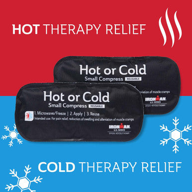 Curad Ironman Hot or Cold Reusable Compress Reusable Ice Pack for Injuries Small Compress is 5 in x 10.8 in 2 Count