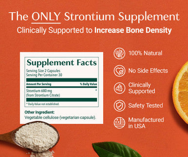 AlgaeCal - Strontium Boost Natural Calcium Supplement for Bone Density Increase Strontium Citrate 680 mg Easy to Swallow for Bone Health & Bone Strength Gluten-Free - 60 Veggie Caps- Made in USA