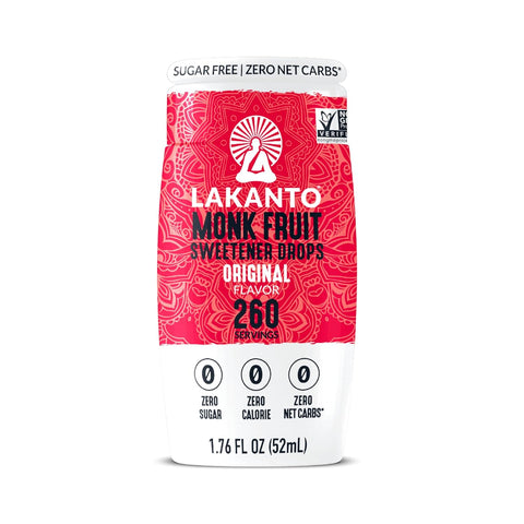 Lakanto Liquid Monk Fruit Extract Drops, Caramel - Erythritol Free Sugar Substitute Sweetener For Tea, Coffee, Smoothies, Yogurt, Cereal, Cocktails, Sugar Free, Vegan, Keto, Zero Sugar (1.76 Fl Oz)