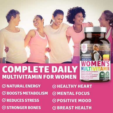 N1N Premium Daily Multivitamins for Women 30 Potent Vitamins Minerals and Herbs with Echinacea Selenium Cranberry Spirulina Lycopene and Lutein for Immunity and Energy 60 Veg Caps