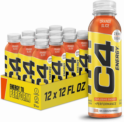 C4 Energy Non-Carbonated Zero Sugar Energy Drink, Pre Workout Drink + Beta Alanine, Fruit Punch, 12 Fl Oz (Pack of 12)