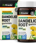 Bio Krauter Dandelion Root Gummies - Dandelion Root Supplement - Vegan Digestive Support & Detox - Dandelion Root Extract 2000 Mg Strength - 60 Vegan Gummies Gelatine-Free Formula