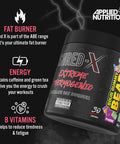 Applied Nutrition Shred X Thermo Powder Weight Loss Fat Burner with Green Tea L Carnitine Theanine Tyrosine, Thermogenic Energy Detonator Supplement, Shred-X 300g - 30 Servings (Sour Gummy Bear)