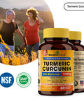 Turmeric Curcumin with Black Pepper Extract 1500mg Highest Potency High Absorption Joint & Healthy Inflammatory Support with 95% Curcuminoids 60 Veggi Capsules