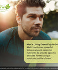 Irwin Naturals Men'S Living Green Liquid-Gel Multi - 70 Essential Nutrients, Full-Spectrum Vitamins, Wholefood Blend - Targeted Adrenal & Brain Support - 90 Liquid Softgels