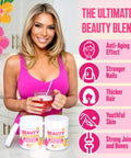 Skinnyboost Beauty Collagen Powder-5 Types Of Hydrolyzed Collagen Sea Moss Biotin Keratin Hyaluronic Acid Vitamin C And Probiotics hair Skin Nails- All Natural Made In Usa-45 Servings- Mixed Berry