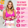 Skinnyboost Beauty Collagen Powder-5 Types Of Hydrolyzed Collagen Sea Moss Biotin Keratin Hyaluronic Acid Vitamin C And Probiotics hair Skin Nails- All Natural Made In Usa-45 Servings- Mixed Berry
