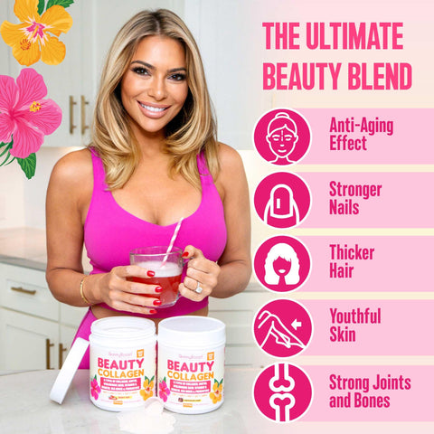 Skinnyboost Beauty Collagen Powder-5 Types Of Hydrolyzed Collagen Sea Moss Biotin Keratin Hyaluronic Acid Vitamin C And Probiotics hair Skin Nails- All Natural Made In Usa-45 Servings- Mixed Berry