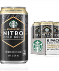 Starbucks - RTD Coffee Nitro Cold Brew, Black Unsweetened, 9.6 fl oz Cans (8 Pack), Iced Coffee, Cold Brew Coffee, Coffee Drink