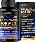 Multivitamin For Men BComplex Whole Foods and Enzymes Energy Focus and Brain MenS Health Complex 46In1 Mens Multivitamin Bioavailable and Gentle On Stomach Made In Usa 90 Capsules 1/Day