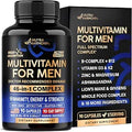 Multivitamin For Men BComplex Whole Foods and Enzymes Energy Focus and Brain MenS Health Complex 46In1 Mens Multivitamin Bioavailable and Gentle On Stomach Made In Usa 90 Capsules 1/Day