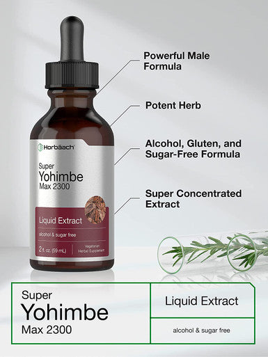 Super Yohimbe Bark Extract | 2 Oz | Alcohol and Sugar Free Formula | Vegetarian, Non-GMO, Gluten Free Liquid Supplement | by Horbaach