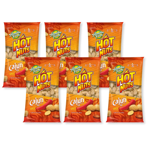 Hampton Farms Hot Nuts Cajun Spicy Peanuts, 10 oz.(Pack of 2)