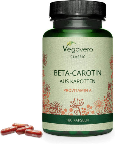 Beta Carotene VegaveroÃƒâ€šÃ‚Â® | 180 Capsules | Tan Accelerator | 100% Natural Source of Vitamin A | Vegan