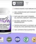 Instant Immunity 20in1 Immune System Booster Wellness Formula with Cats Claw Quercetin Vitamin C and Olive Leaf Extract 60ct